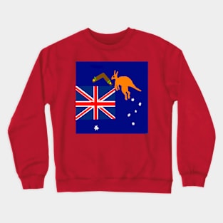 Sporty Australian Design om Red Background Crewneck Sweatshirt